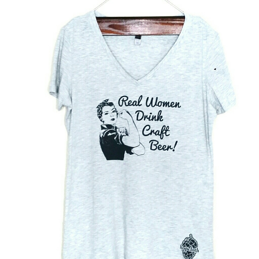 Graphic Tee, Real Women Drink Craft Beer! Gray